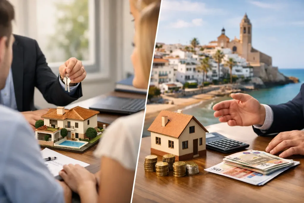 Købe gennem mægler eller bank i Spanien?